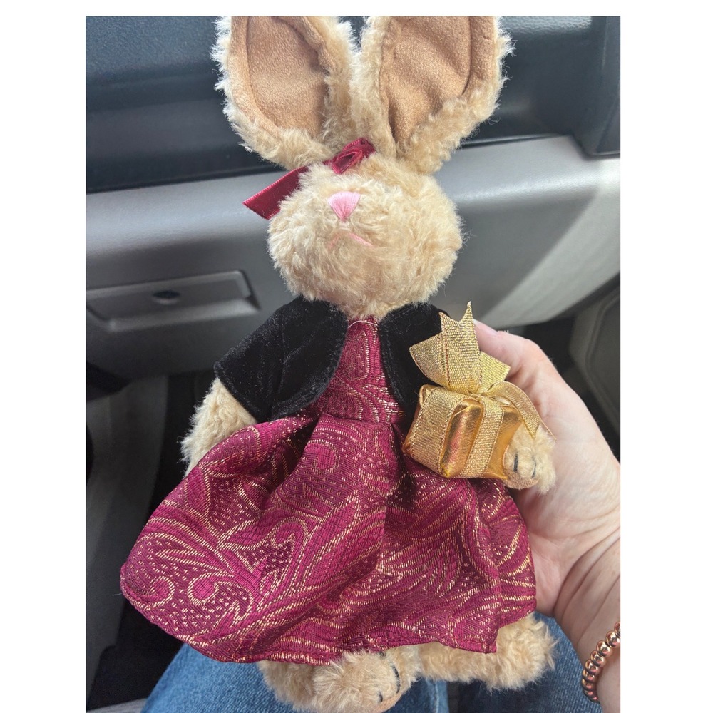 Boyds Bears Classic Emily Plush Bunny Rabbit Christmas Dress Velvet Shrug NWT